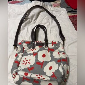 Maika Gray and Red Floral Tote